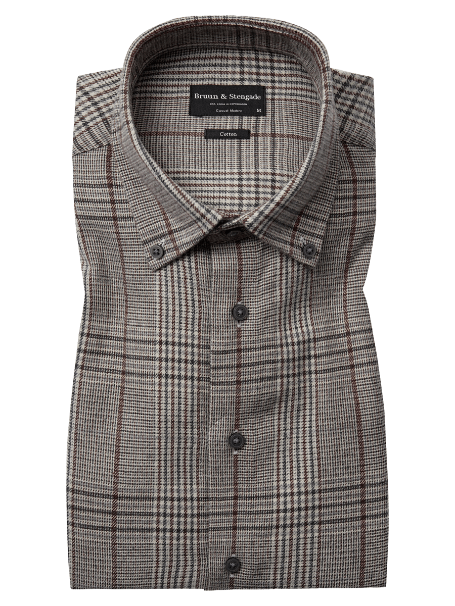 Bruun & Stengade Skjorter 2502-20004-brown_S - Bygholm Menswear